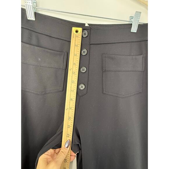Halara Wide Leg Button Front Pants Black L Petite | Comfy Stretch Work Lounge - Picture 8 of 9